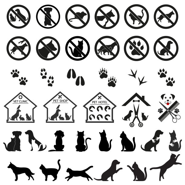 用动物设置标志和标志图片下载