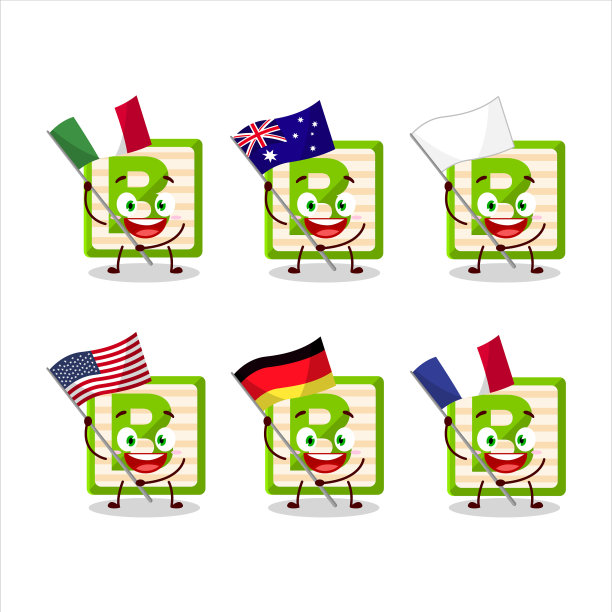 带有各国国旗的玩具积木B图片下载