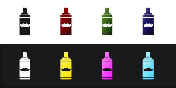 设置剃须凝胶泡沫图标隔离黑色和图片下载