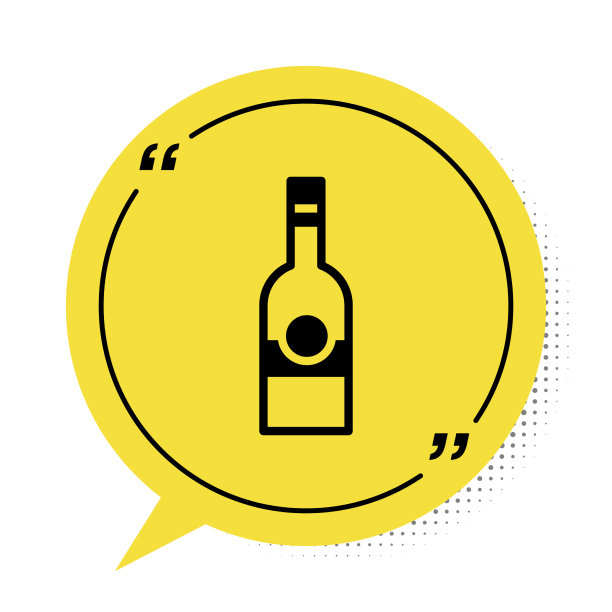 黑色玻璃瓶伏特加图标孤立在白色图片下载