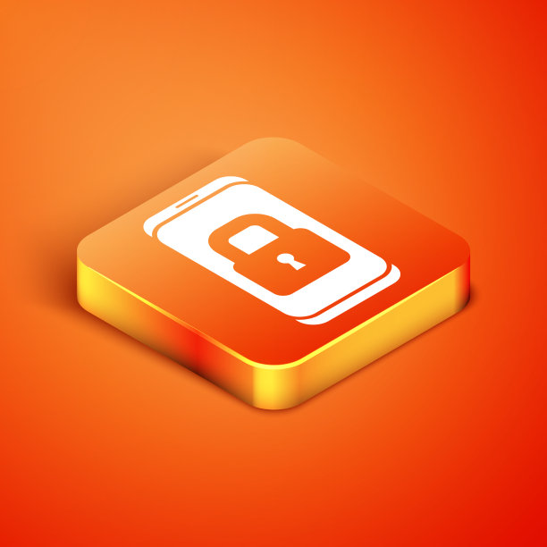 等距智能手机与关闭挂锁图标图片下载