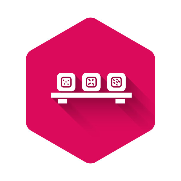 白色寿司在砧板上的图标与孤立图片下载