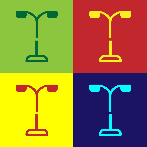 波普艺术路灯系统图标上的颜色隔离图片下载
