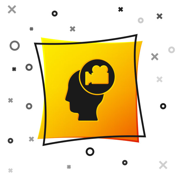 黑色头部与相机图标隔离在白色图片下载