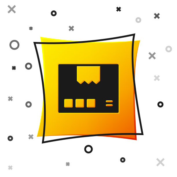 黑色纸板箱图标隔离在白色上图片下载