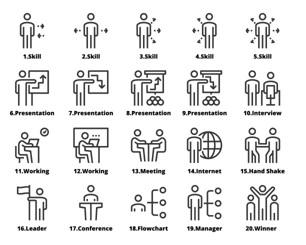 商务人员图标线向量，会议，商人图片下载