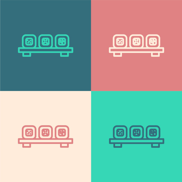 波普艺术线寿司砧板图标孤立图片下载