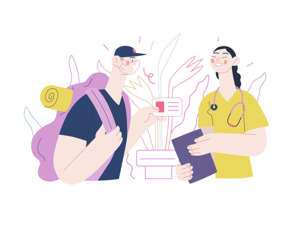 医疗保险插图——世界各地的医疗救助素材图片