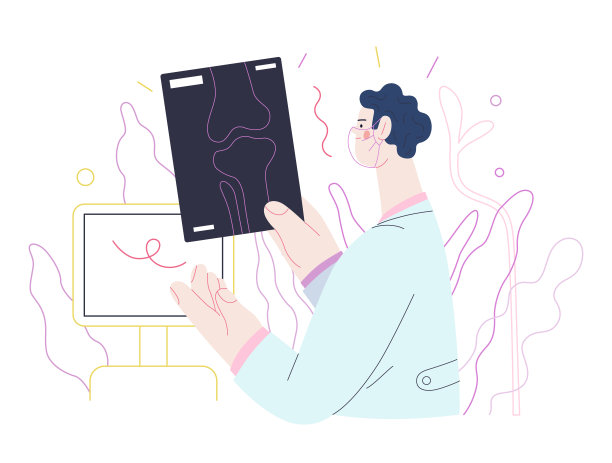 医学试验说明- x射线试验。平面向量图片下载