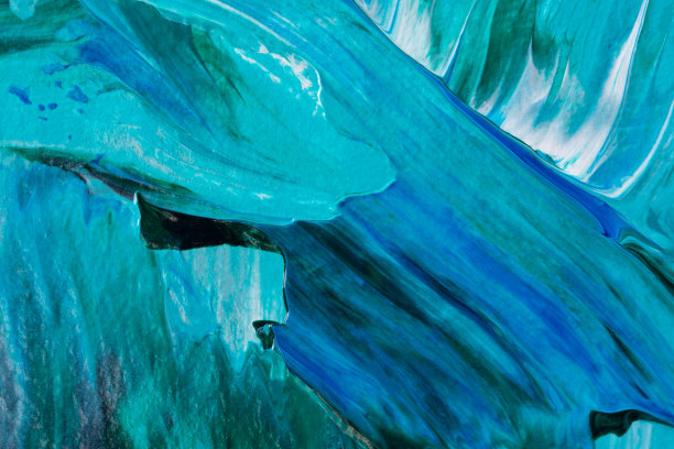 抽象海洋艺术背景。夏季海洋设计与丙烯酸油漆。图片下载