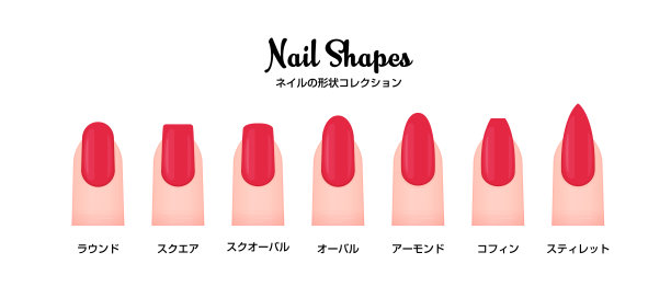 各种各样的指甲形状矢量插图集图片下载