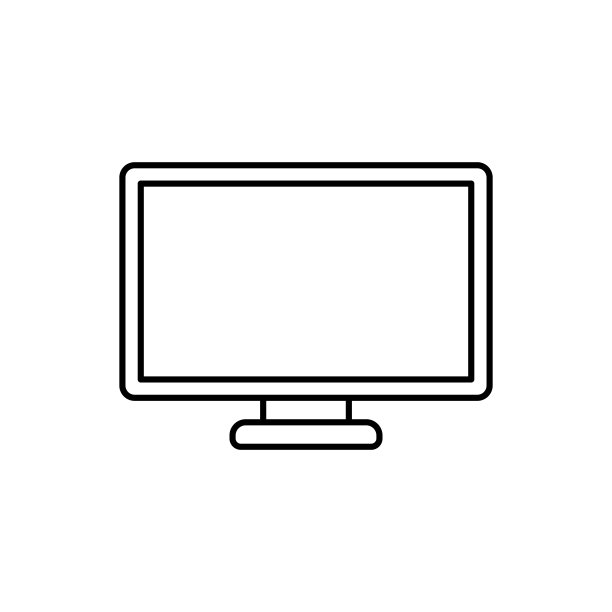 电视显示器矢量图标图片下载