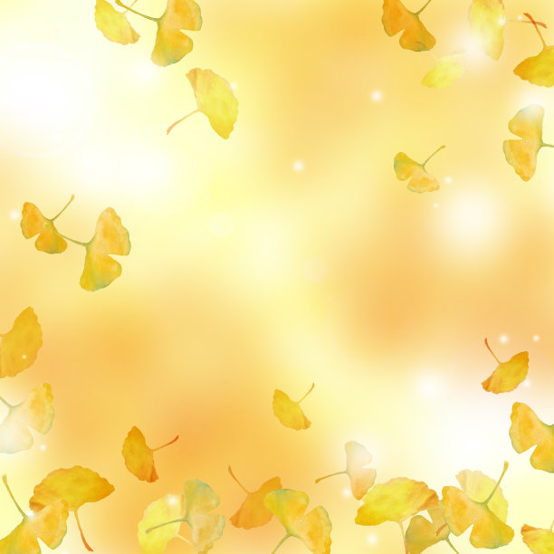 水彩秋季银杏叶装饰图片下载