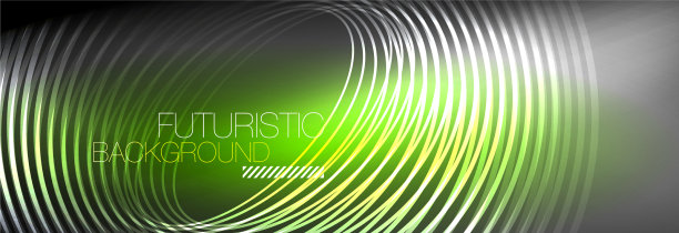 暗抽象背景与发光的霓虹灯圈图片下载