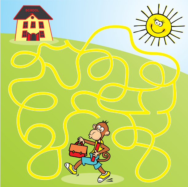 猴子和学校迷宫图片下载