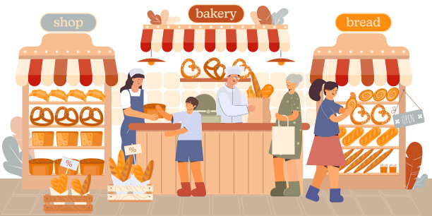 烘焙店平图片下载