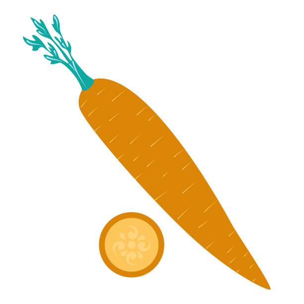 胡萝卜和切片平孤立图片下载