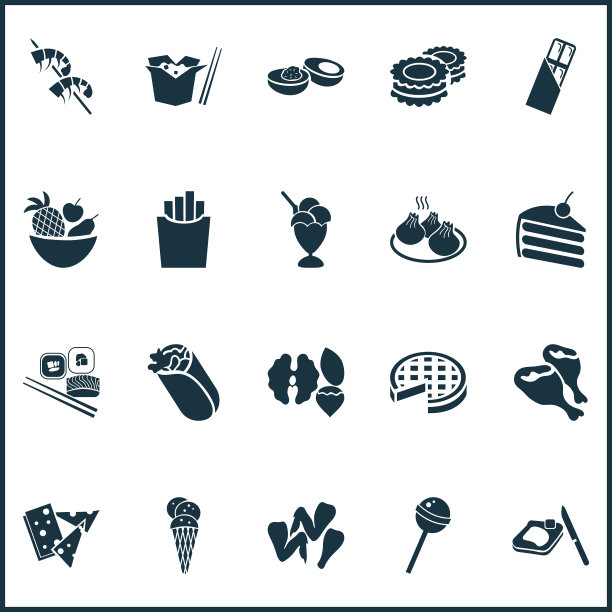 美食图标配墨西哥卷带走中国菜图片下载