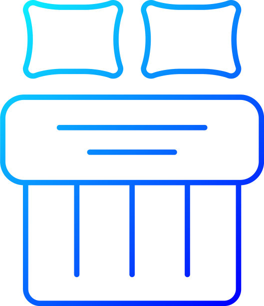 双人床设置渐变线性图标图片下载