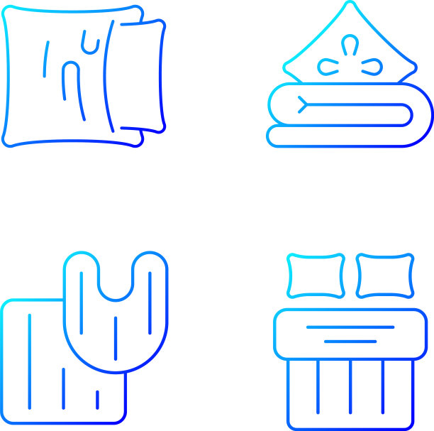 国产纺织品渐变线性图标设置图片下载