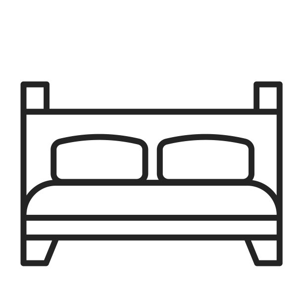图标双人床孤立图片下载