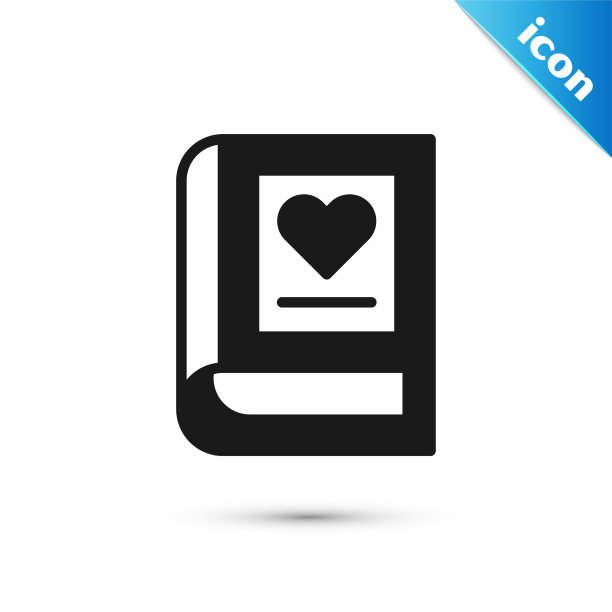 灰色的医学书籍图标隔离在白色图片下载