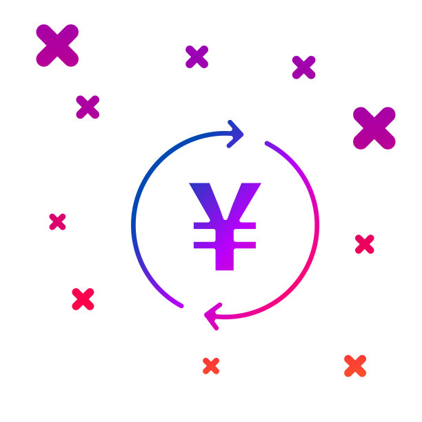 彩色钱币上有日元符号的图标孤立图片下载