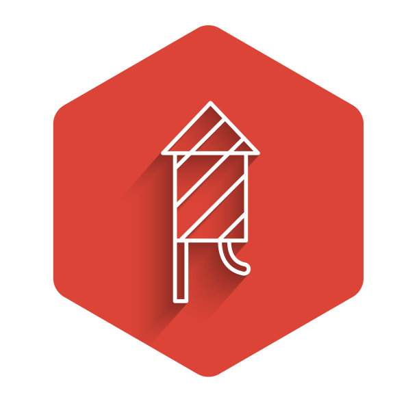 白线烟花火箭图标孤立与长图片下载