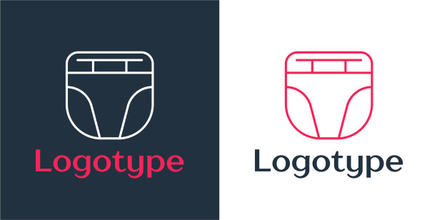 标识型线尿布为狗图标隔离图片下载