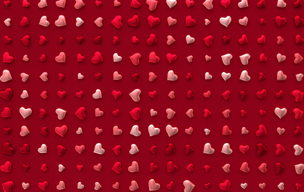 情人节心形背景3D渲染插画图片下载
