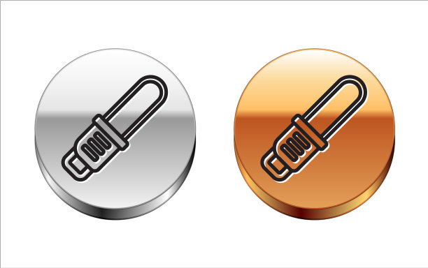 黑色线链锯图标隔离在白色图片下载