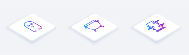 设置等距线鬼女巫大锅和树干图片下载