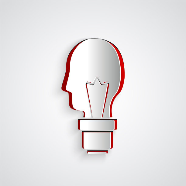 剪纸灯泡与概念概念图标图片下载