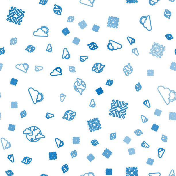 设置线地球行星与云，雪花和图片下载