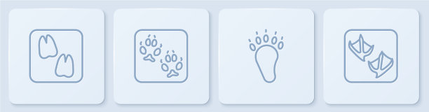 设线骆驼爪印熊和狐狸图片下载