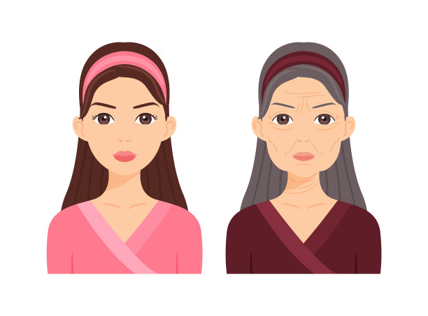 少女和老妇，青年和老年图片下载