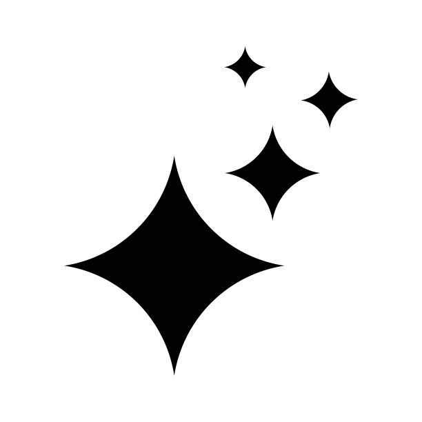 亮图标清洁星图标隔离在白色图片下载