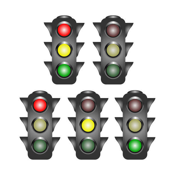 将交通灯图像隔离为白色图片下载