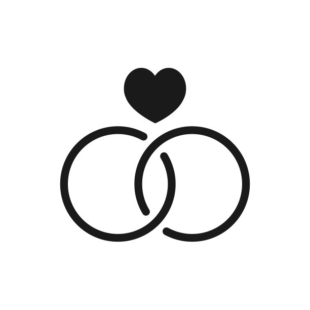 结婚戒指简单的图标孤立在白色图片下载