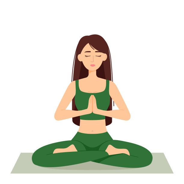 冥想的女人女孩在莲花的位置图片下载