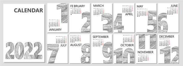 日历或计划2022年流行手绘图片下载