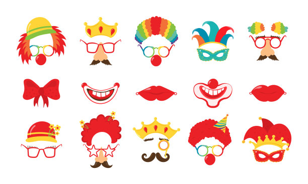 为犹太节日普林节设计面具图片下载