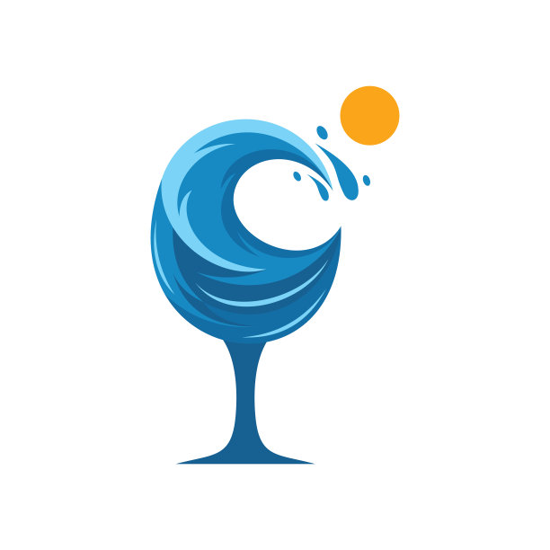 葡萄酒海洋海滩标志设计图片下载