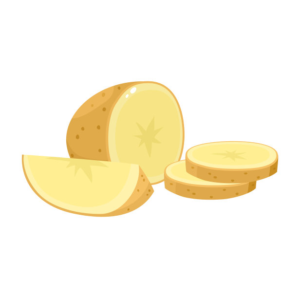 明亮的矢量插图的彩色马铃薯孤立在白色图片下载