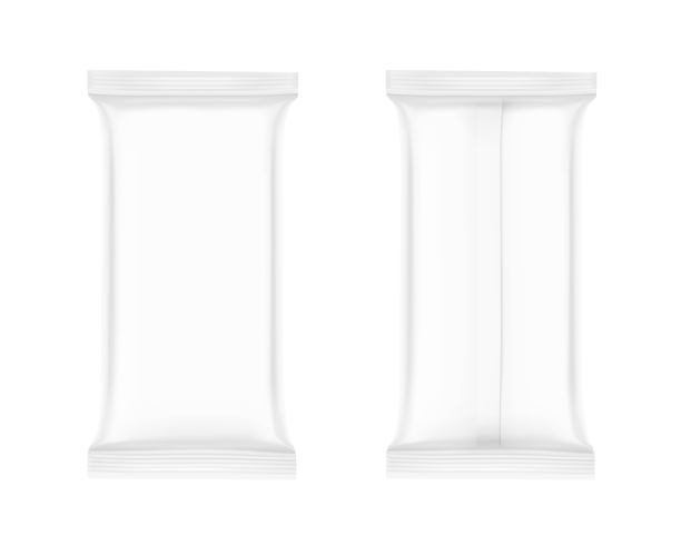 食品流动包装模型。前面和后面。图片下载