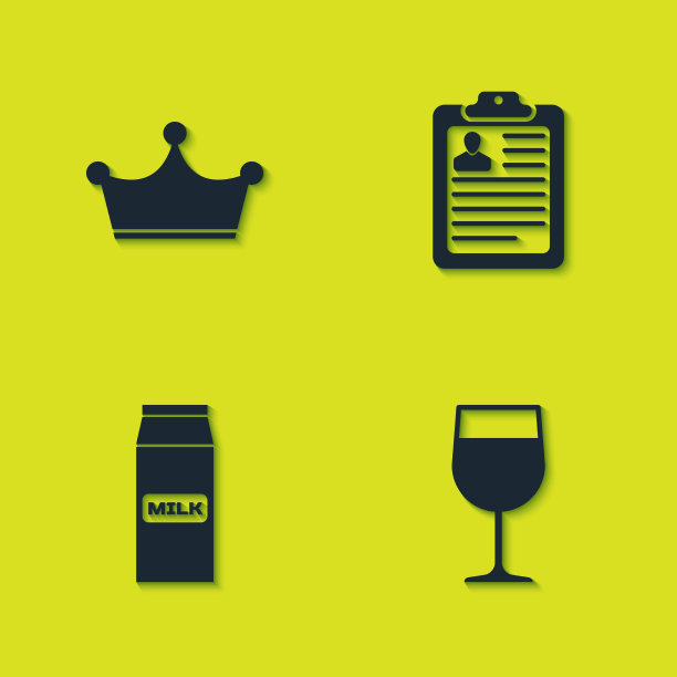 集皇冠酒玻璃纸包牛奶和图片下载