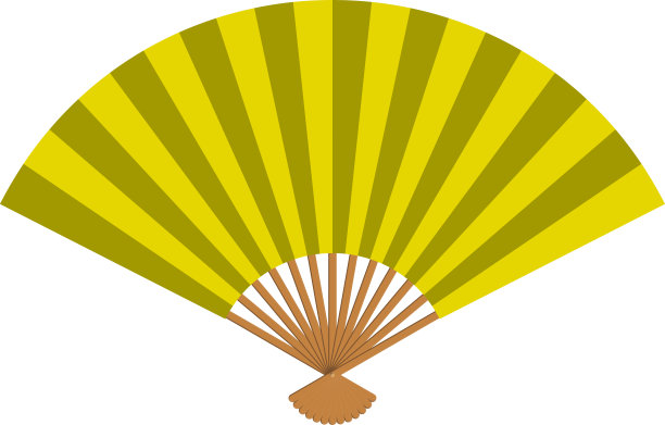 金色扇子的插图图片下载