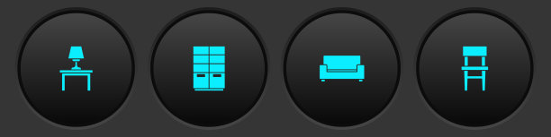 把台灯放在桌子、衣柜、沙发和椅子上图片下载