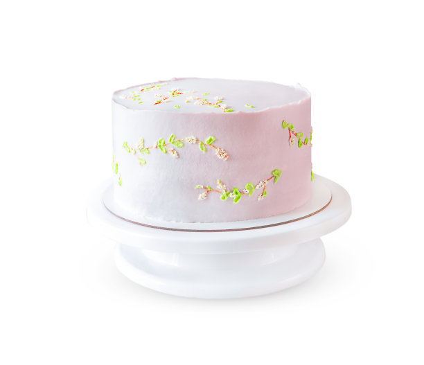 白色背景上的粉红色婚礼蛋糕图片下载