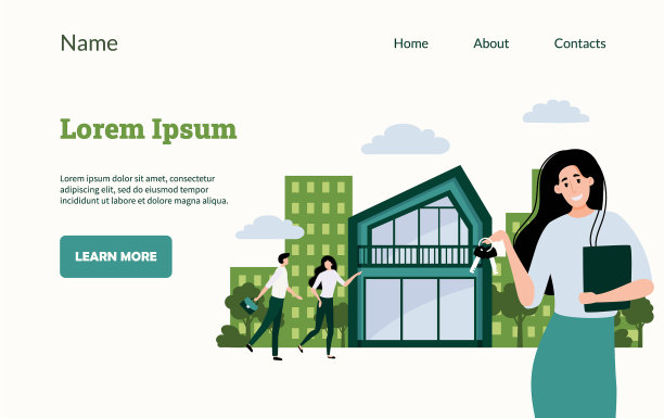 房地产登陆页面网站UI模型图片下载